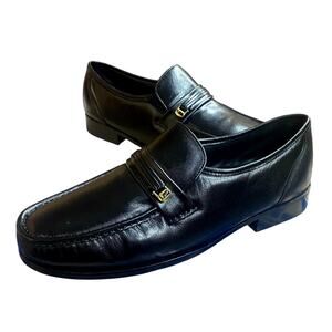 Florsheim Dancer Moc Slip Toe Men's Dress Shoes 9.5 Black Leather Made in India